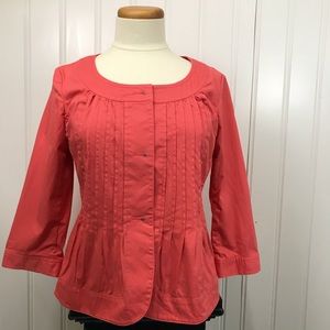 Talbots peplum coral blazer with pleats size 8